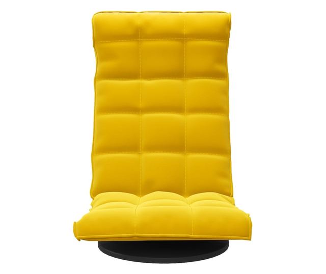 Zakretna podna stolica, žuta, baršun