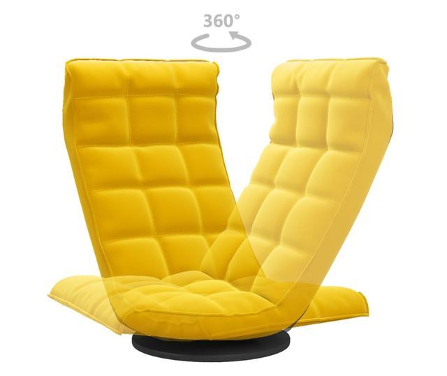 Zakretna podna stolica, žuta, baršun