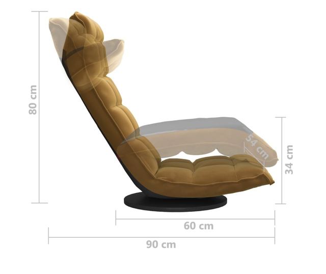 Podesni stolac, crn, baršunasti