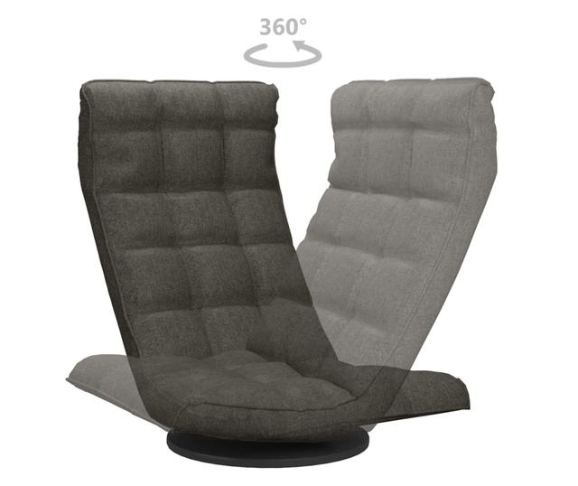 Sjedalo s rotirajućim podnožjem, tamnosivo, tekstilni materijal