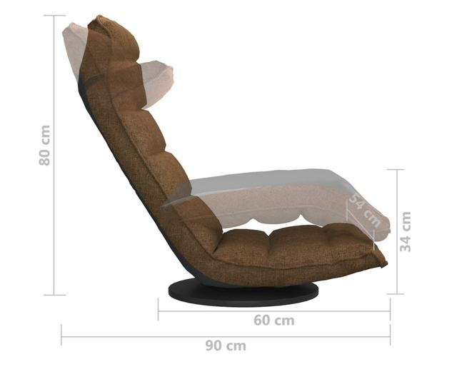 Podesivi stolić, smeđi, tekstilni materijal