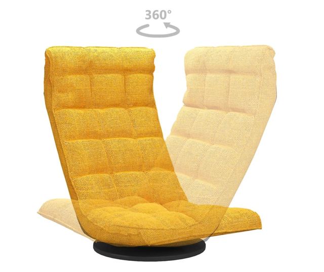 Stolac s rotirajućim podom, žuti senf, tekstilni materijal