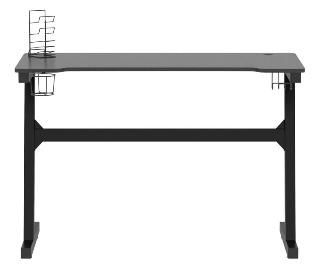 Z-oblikovano gaming mizo, črna, 110x60x75 cm, LED - 3