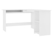 Birou de colț în formă de L, alb, 120 x 140 x 75 cm, PAL