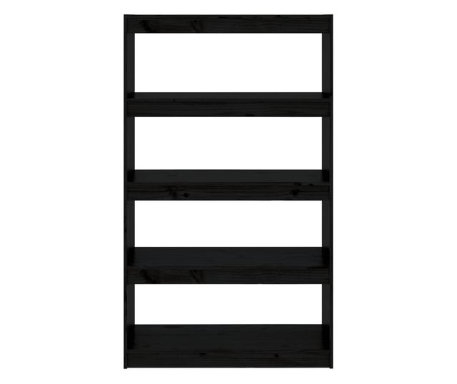 Crni drveni regali/pregrađivač prostorije 80x30x135,5 cm od masivnog bora