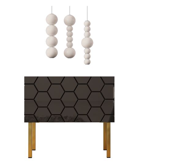 Noćni ormarić Hexa 45x50x37 Crna