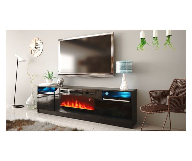 TV komód York 57x200x35 Fekete