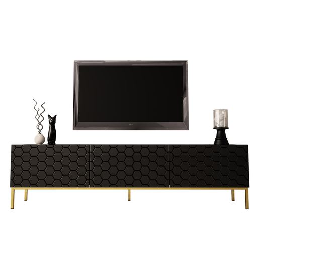 TV komód Hexa 52x190x37 Fekete