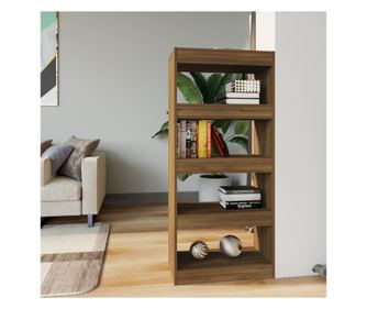 Knyvespolc/Elvlaszt, barna tlgy, 60x30x135cm, feldolgozott fa