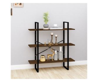 Knyvespolc, barna tlgy, 100x30x105 cm, feldolgozott fa