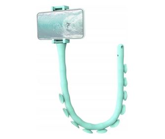Suport flexibil pentru telefon cu ventuze, din silicon,Gonga® Verde