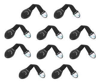 Set sisteme siguranta flexibile textile pentru usi si sertare 10 buc, negru