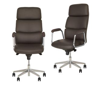 Set 2 direktorska stolica VEGAS, Tamno smeđa, ekološka koža