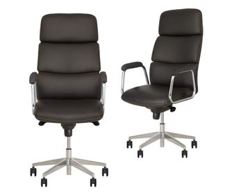 Set 2 direktorska stolica VEGAS, Crna, ekološka koža