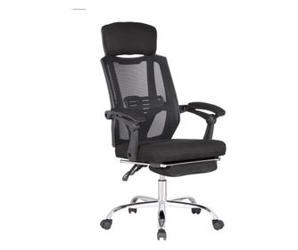 Ergonomska direktorska stolica ZEN, Crna, Mreža/Tekstil s produžetkom za noge