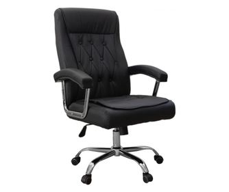 Direktorska stolica HEVIS, umjetna koža, crna