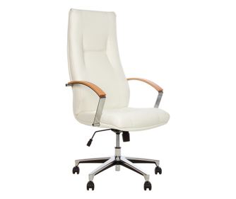 Direktorska stolica KINS, Bijela eko koža