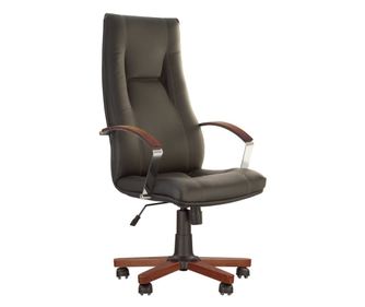 Scaun directorial KINS WOOD, Negru piele ecologica