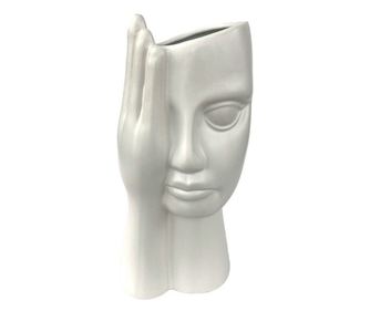 Vaza decorativa, Fata umana, 27 cm, Alb, 469H-3