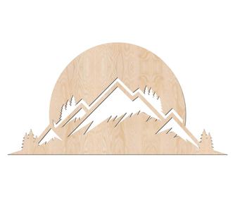 Fali dekoráció, Lovie Mountain naplemente, 60x30cm, Natúr