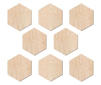 Zidni ukras, Lovie Hexagons, 8 komada, Natural