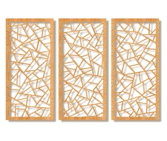 Dekoratív fali panel, Lovie Broken'Glass, 130x90cm, Aranytölgy