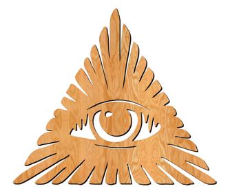 Fali dekoráció, Lovie The All-Seeing Eye, 60x52cm, Aranytölgy