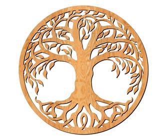 Fali dekoráció, Lovie Celtic Tree of Life, kör, 60x60cm, Aranytölgy