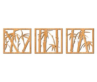 Dekoratív fali panel, Lovie Bamboo, 3 részes, 60x170cm, Aranytölgy