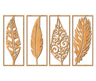 Dekoratív falpanel, Lovie Pera, 4 részes, 100x60cm, Aranytölgy