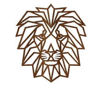 Διακόσμηση τοίχου, Lovie Lion, 54x60cm, Καρυδιά