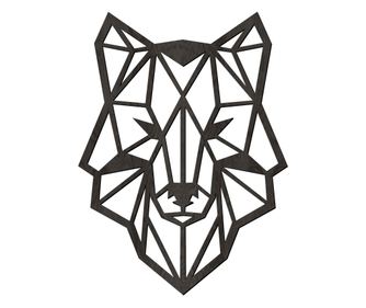 Fali dekoráció, Lovie Wolf Head, 44x60cm, Fekete