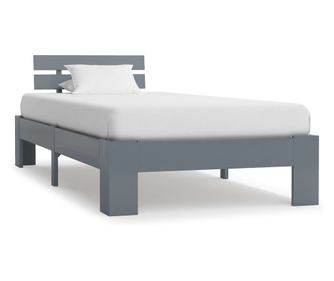 Ágykeret, szürke, 100 x 200 cm, tömör fenyőfa
