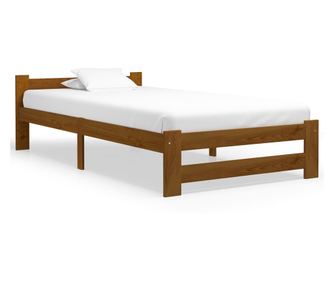 Ágykeret, mézbarna, 90 x 200 cm, tömör fenyőfa