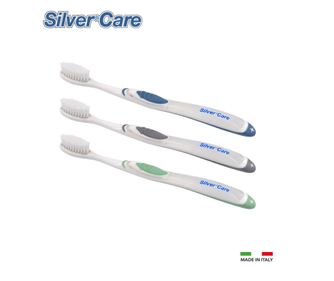 Kartáček na zuby Silver Care Pharma měkké štětiny vyměnitelná hlava ze stříbra, přirozený a nepřetržitý antibakteriální účinek