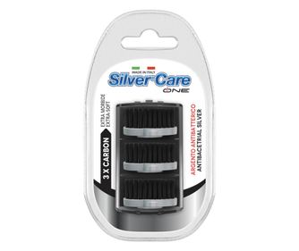 Sada 3 náhrad Silver Care One Extra Soft Uhlíková hlavice, přirozená a nepřetržitá antibakteriální akce