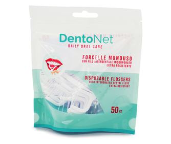 Zubní nit s držákem Dentonet, ultraodolné vlákno, 50 ks, Itálie