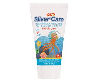 Zobna pasta Silver Care za otroke +2 leti z okusom žvečilnega gumija 50 ml, s kalcijem in fluorom