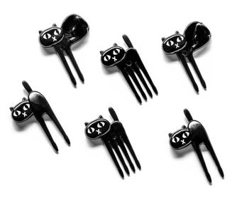 Furculite pentru gustare, model psici, Gonga® Negru