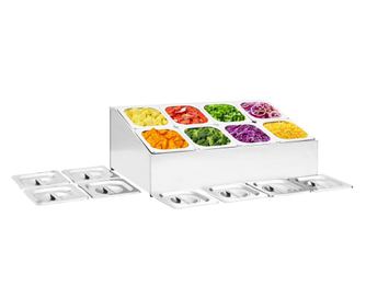 GN 1/6 rozsdamentes acl, 8 rekesszel elltott Gastronorm edny