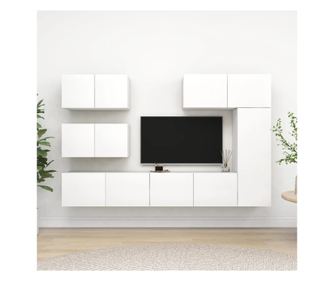 Set TV ormarića, 6 komada, bijela, PAL