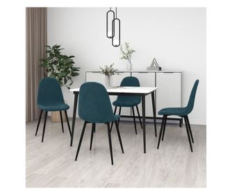 Kuhinjska stoli, 4 kosi, modra, žamet