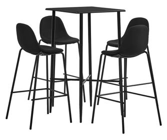 Set barskog namještaja, 5 dijelova, crna, tekstilni materijal