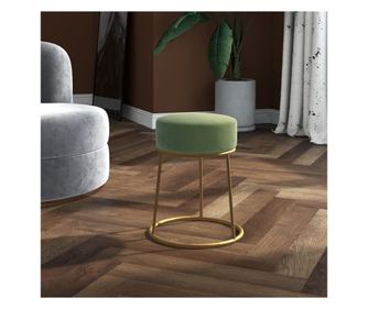 Tabureti okrugli, zeleni senf, baršun