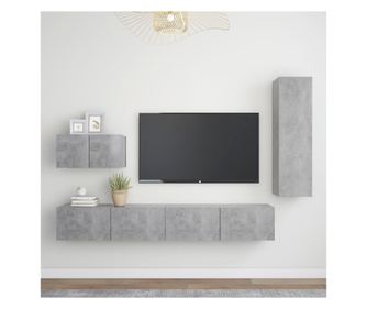 Set za TV, 4 dijela, betonski sivi, PAL