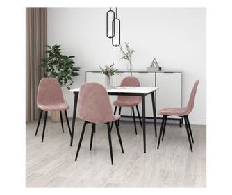 Kuhinjska stoli, 4 kosi, roza, žamet