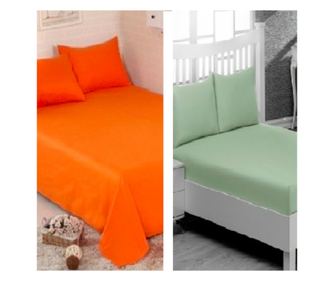 Pachet De 2 Set-Uri De 3 Piese Yuny Mally Home, 100% Bumbac, Cearceaf Pat Dublu Cu Elastic 160X200 Cm Si Doua Fete De Perna 50X7