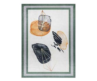 Covor cu par scurt ARLEN ABSTRACT2 culoare alb motiv moderni stil abstract 80x150 hakano