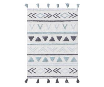 Covor cu par scurt LEVI culoare albastru stil tropical 80x120 benuta