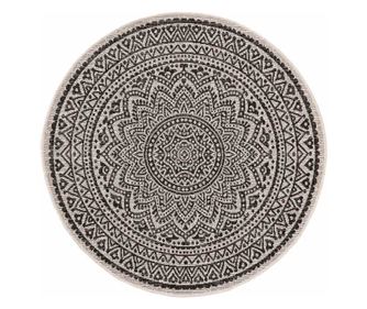 Covor rotunda cu par scurt CLEO 4 culoare alb stil boho r150 benuta